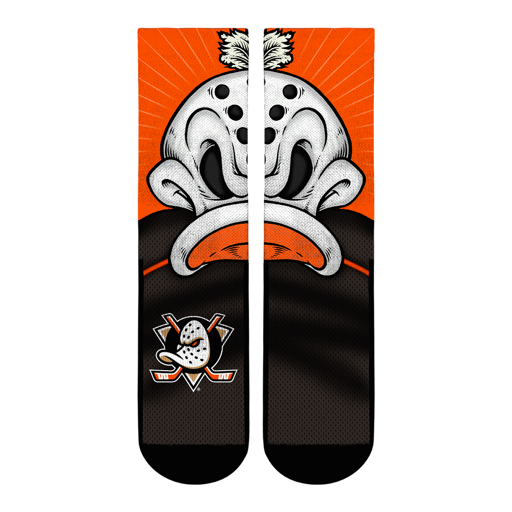 Anaheim Ducks - Split Face Mascot Crew Socks
