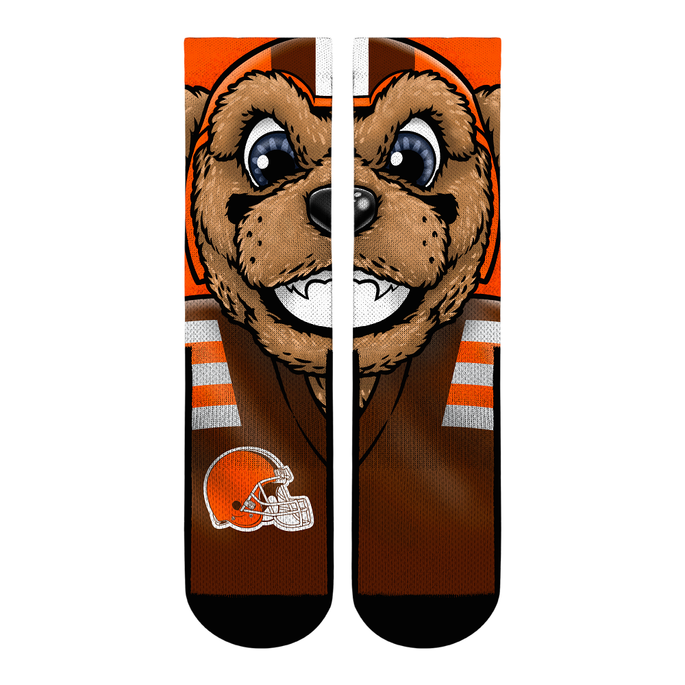 Cleveland Browns - Split Face Mascot Crew Socks