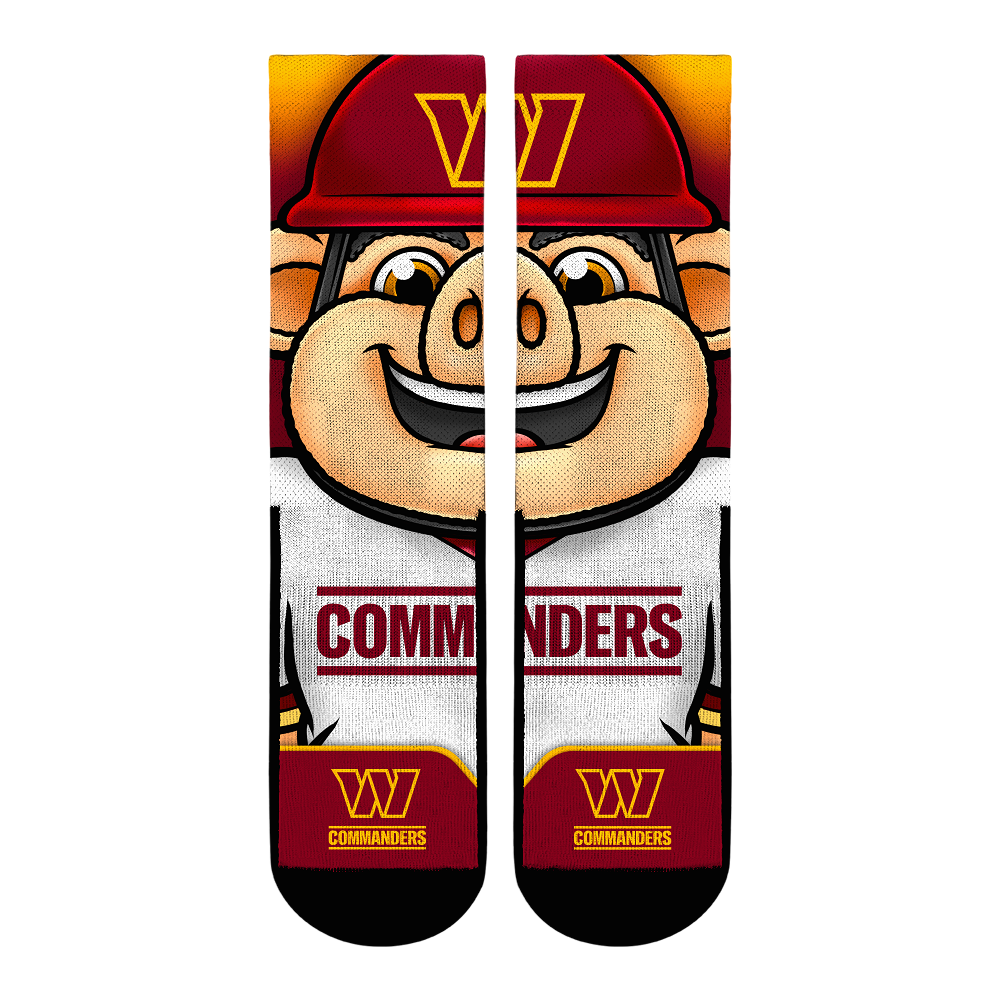 Washington Commanders - Split Face Mascot Crew Socks