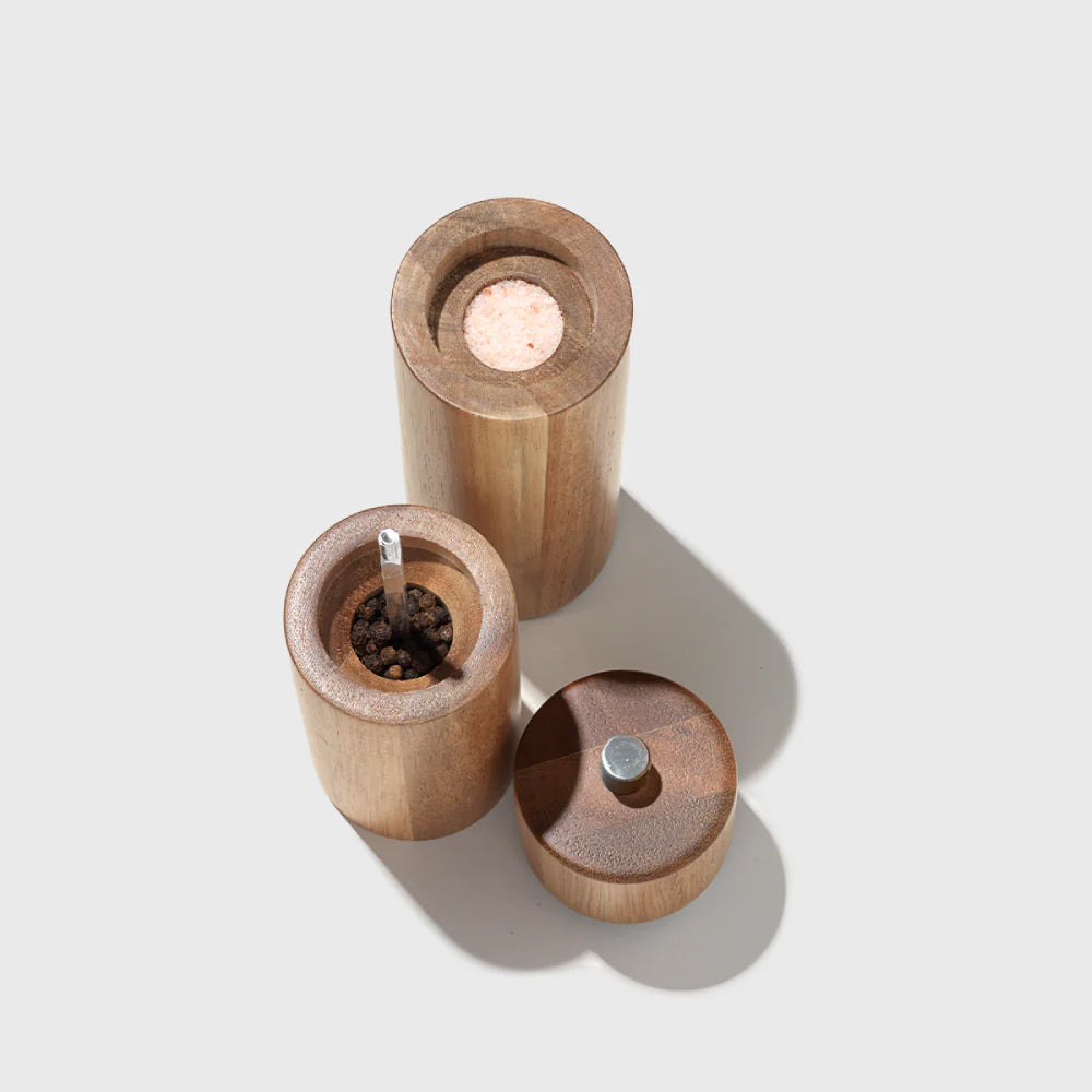 Wood Pepper Mill & Salt Shaker Set