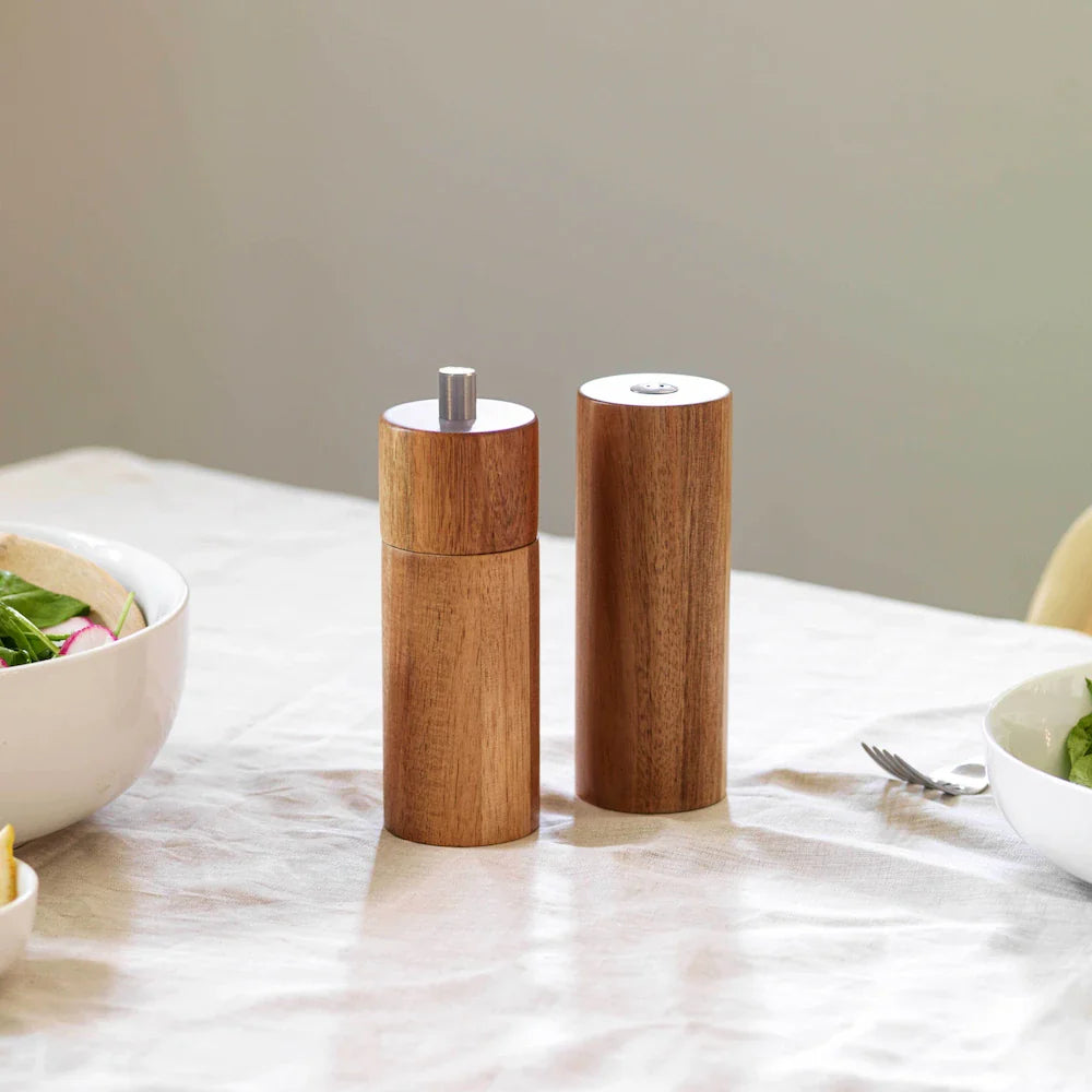 Wood Pepper Mill & Salt Shaker Set