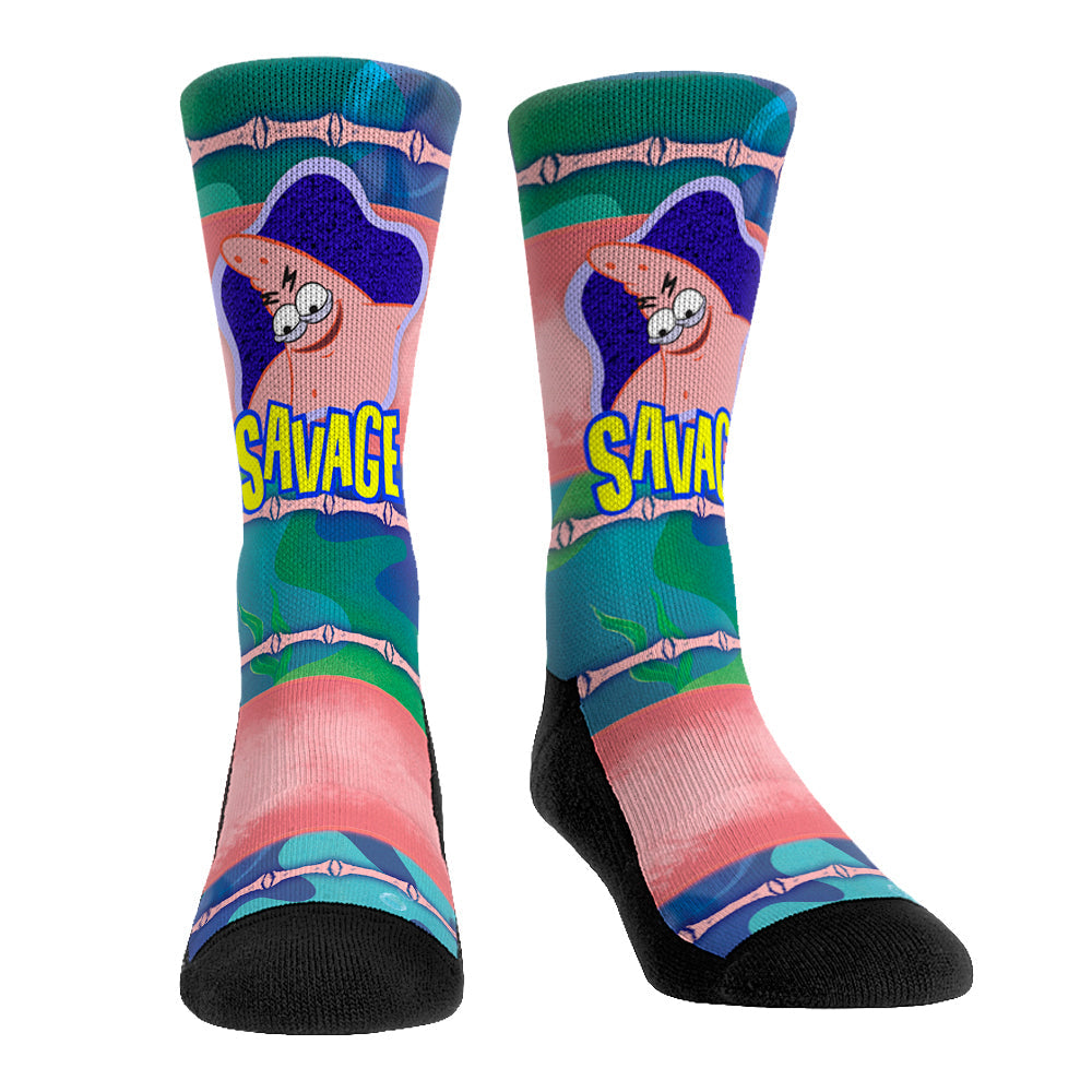 SpongeBob SquarePants Meme - Savage Patrick Crew Socks