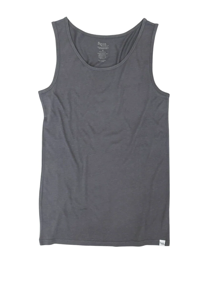 Men's Bamboo Underwear Set - Tank Top + Boxers in Charcoal Grey Color - WONDERWALL