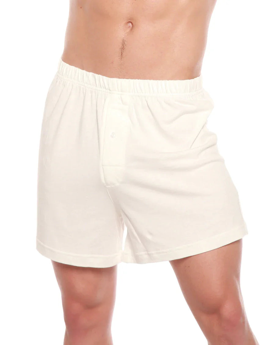 Men's Bamboo Viscose/Organic Cotton Tank Top True Navy Color + Boxer Style Underwear White Color - WONDERWALL