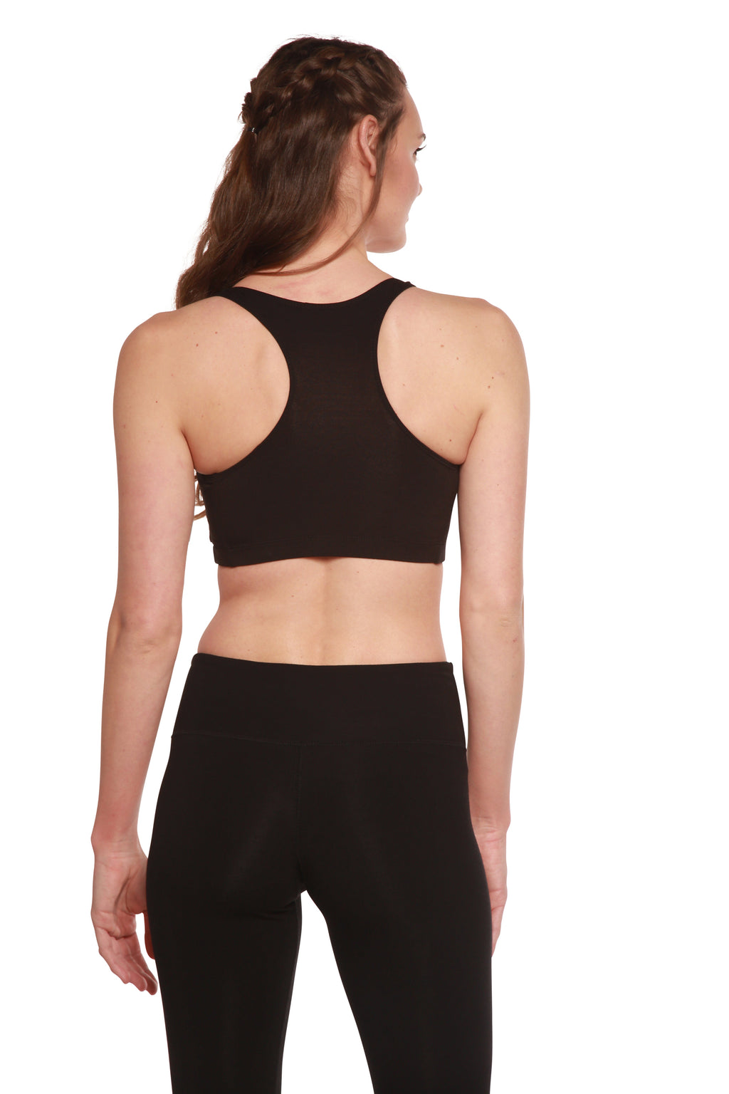 New Women's Bamboo Padded Sports Bra in Black - WONDERWALL