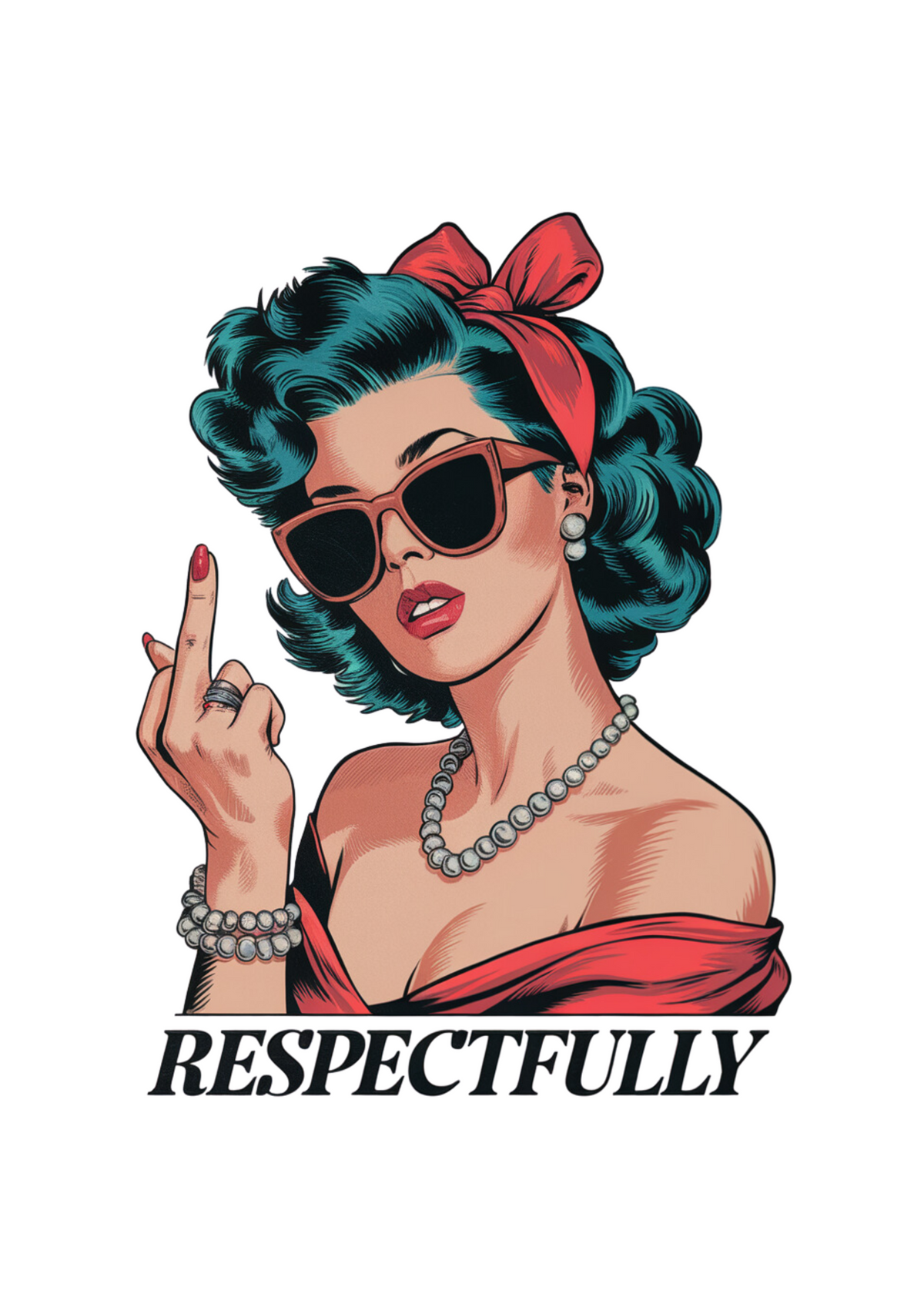Respectfully Middle Finger Unisex Bamboo/Cotton Graphic T-Shirt - WONDERWALL
