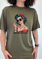 Respectfully Middle Finger Unisex Bamboo/Cotton Graphic T-Shirt - WONDERWALL