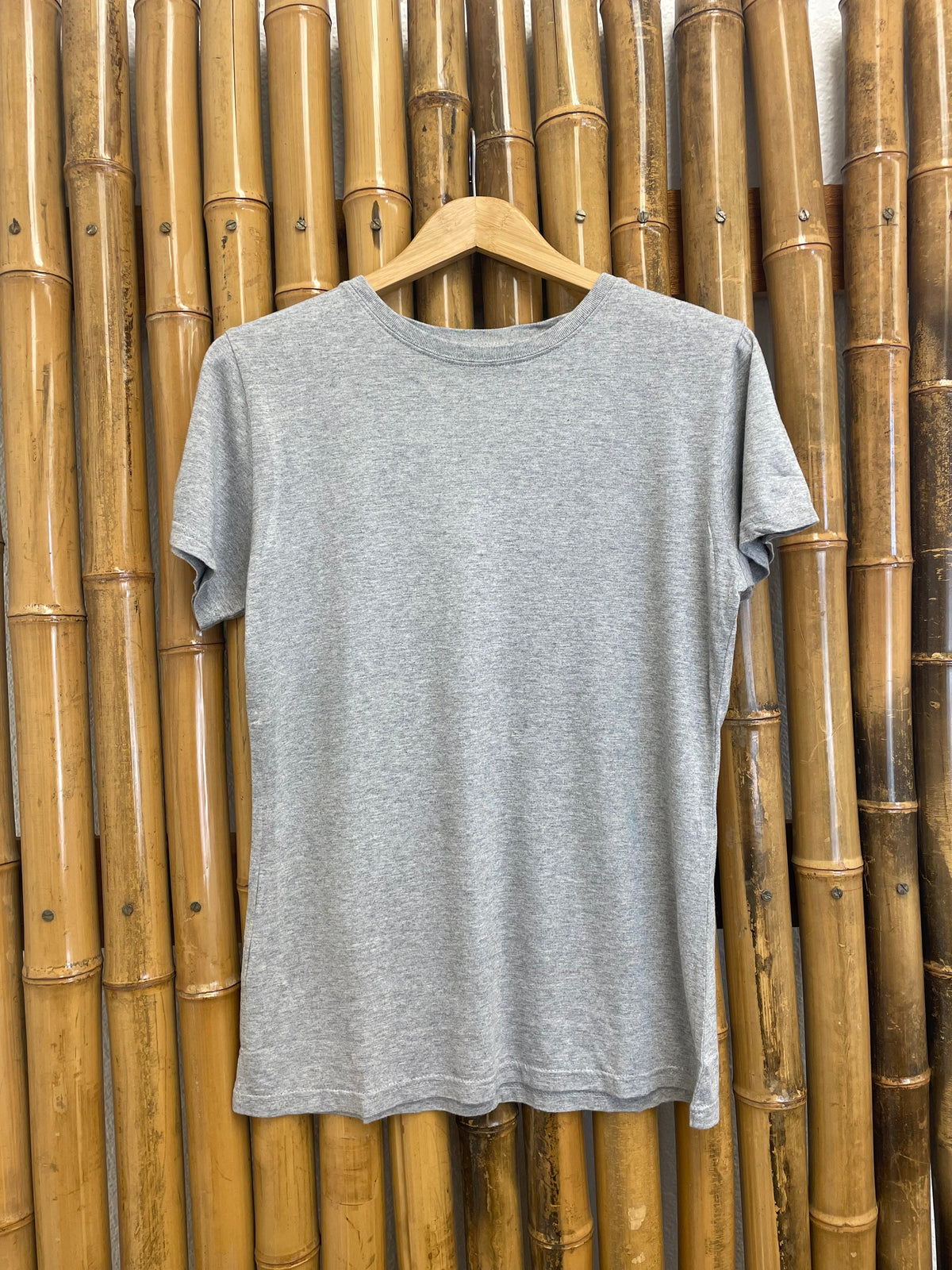 Spun Bamboo Women's Bamboo/Cotton Short Sleeve Crew Neck T-Shirt - Heather Grey - WONDERWALL