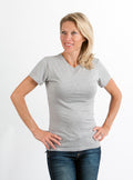 Spun Bamboo Women's Bamboo/Cotton Short Sleeve Crew Neck T-Shirt - Heather Grey - WONDERWALL