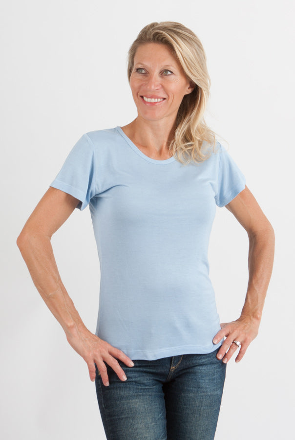 Women's 100% Bamboo Viscose Scoop Neck Short Sleeve T-Shirt - WONDERWALL
