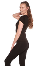 Women's 100% Bamboo Viscose Scoop Neck Short Sleeve T-Shirt - WONDERWALL