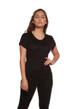 Women's 100% Bamboo Viscose Scoop Neck Short Sleeve T-Shirt - WONDERWALL
