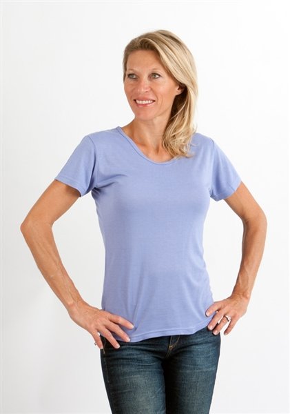 Women's 100% Bamboo Viscose Scoop Neck Short Sleeve T-Shirt - WONDERWALL