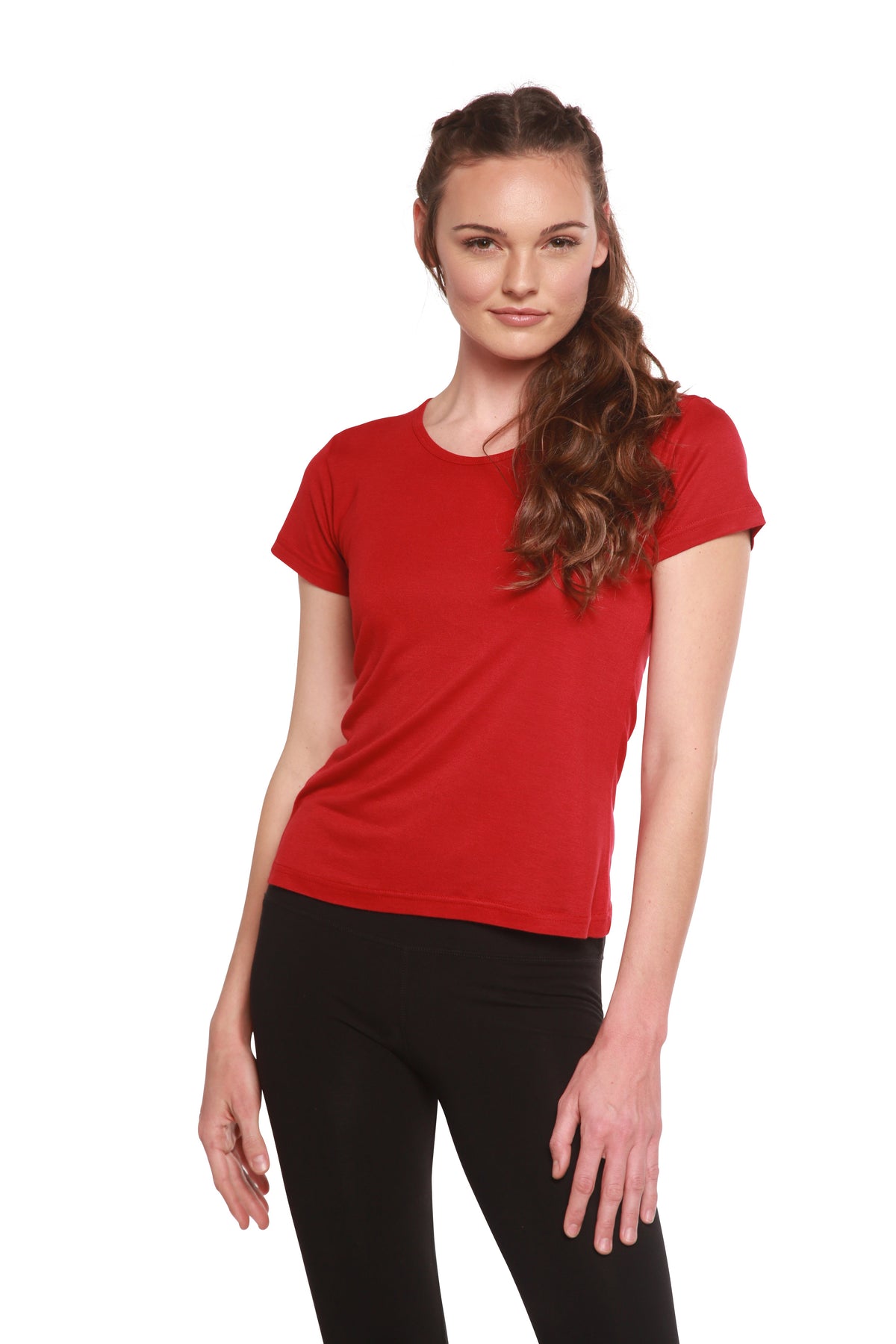 Women's 100% Bamboo Viscose Scoop Neck Short Sleeve T-Shirt - WONDERWALL