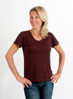 Women's 100% Bamboo Viscose Scoop Neck Short Sleeve T-Shirt - WONDERWALL