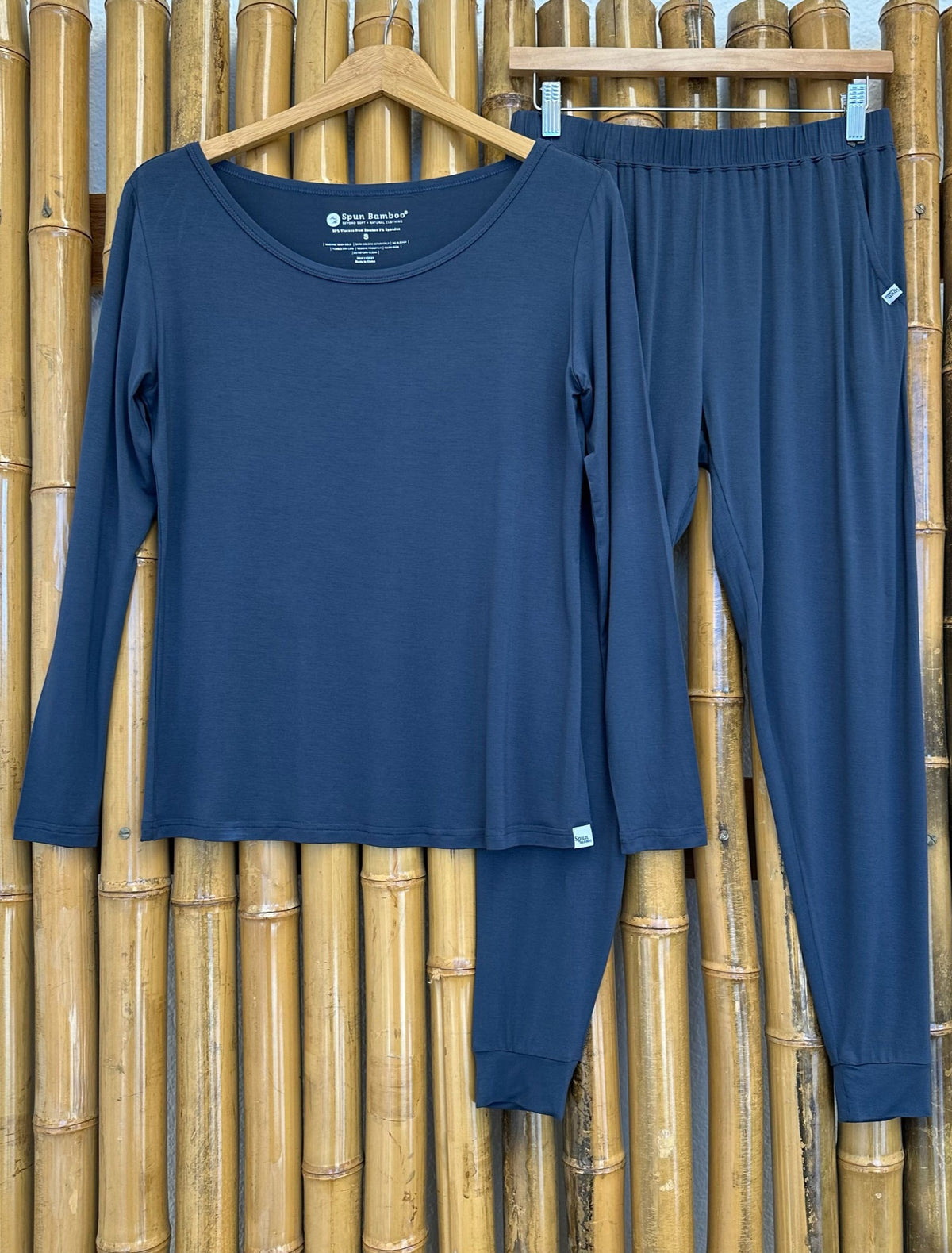 Women's Bamboo Lounge Set - Long Sleeve T-Shirt and Jogger Pants - WONDERWALL
