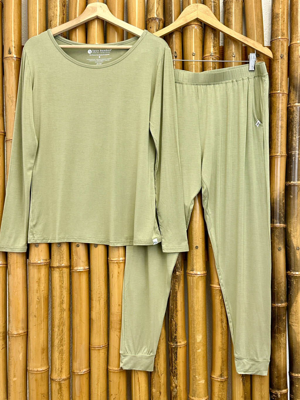 Women's Bamboo Lounge Set - Long Sleeve T-Shirt and Jogger Pants - WONDERWALL