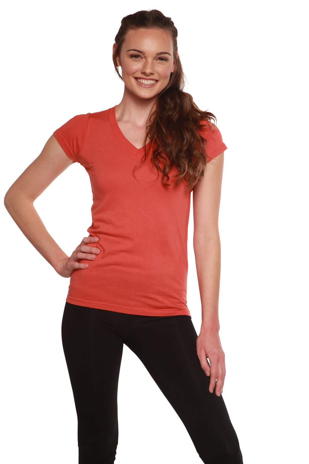 Women's Bamboo Viscose/Cotton V-Neck Cap Sleeve T-Shirt - WONDERWALL