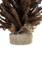 WONDERWALL ‘Noël DuBois’ 2-Foot Pre-Lit Brown Tabletop Christmas Tree with Burlap Base