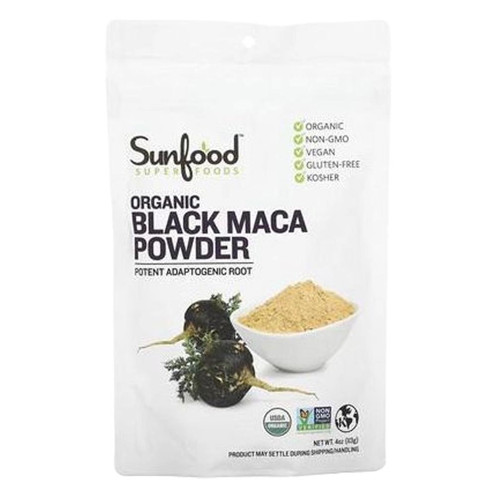 Sunfood Superfoods - 'Black Maca' Raw Organic Powder (4OZ)