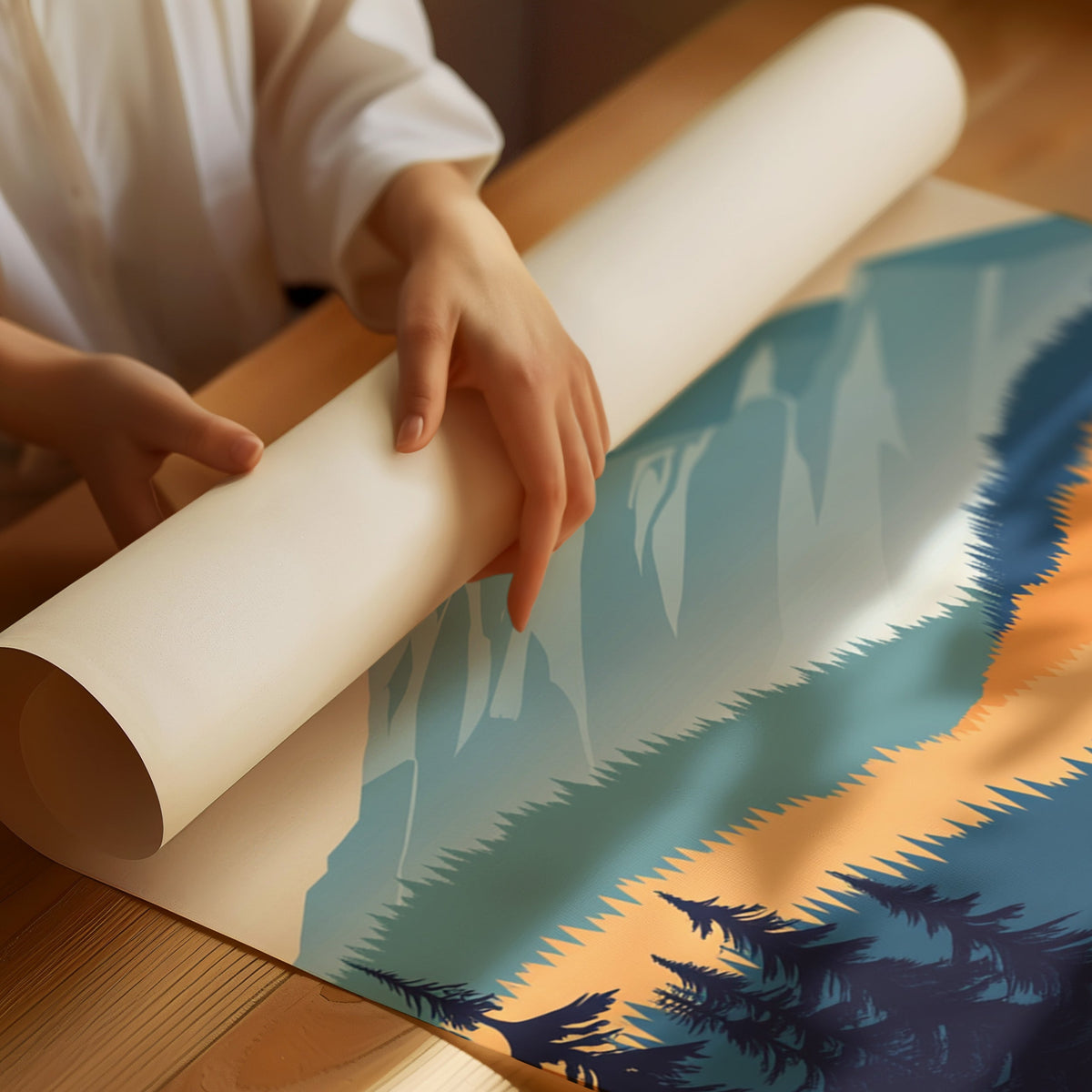 WONDERWALL ‘L’Atelier Fun Collection’ Serene Peaks - Modern Mountain Landscape Print