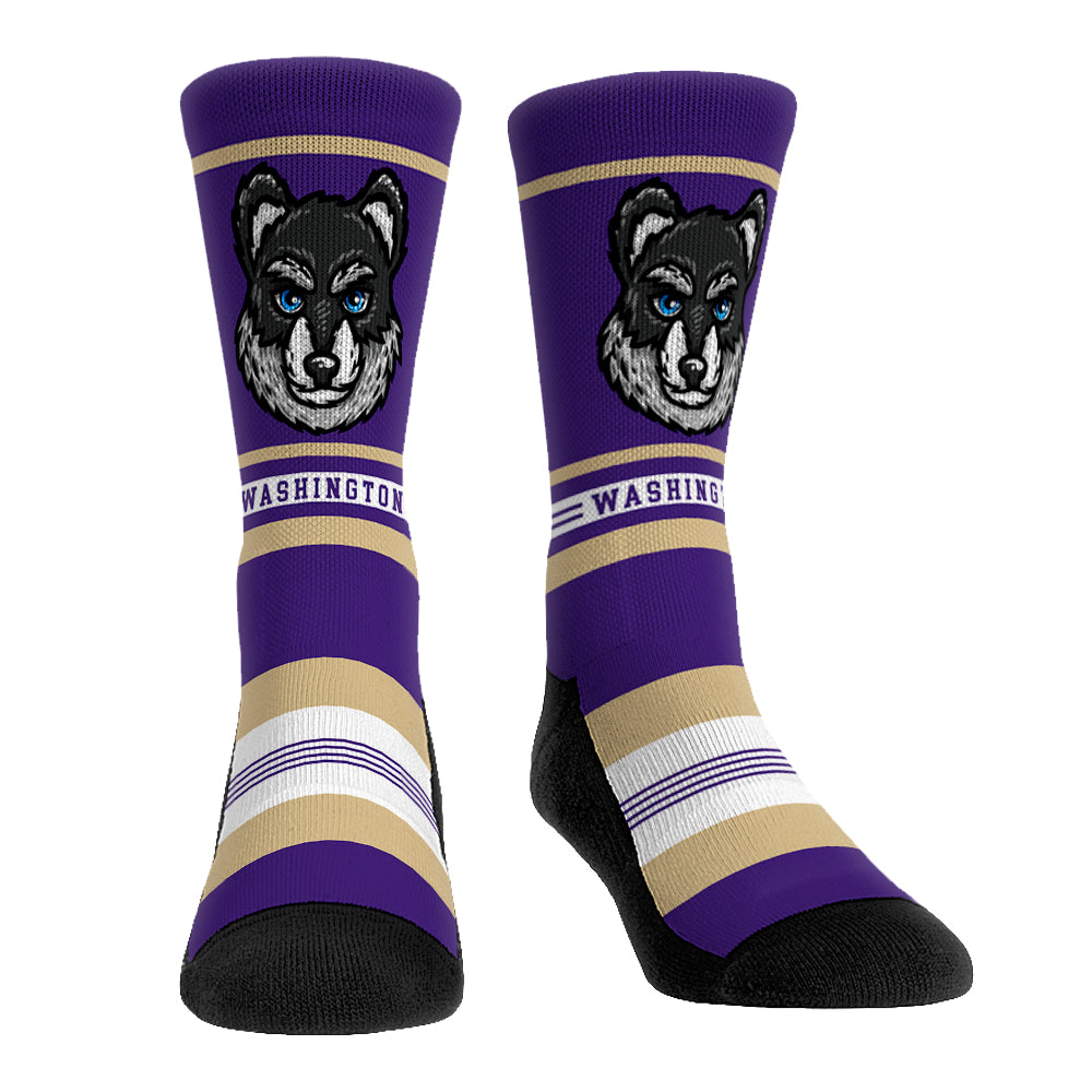 Washington Huskies - Game Face Mascot Crew Socks