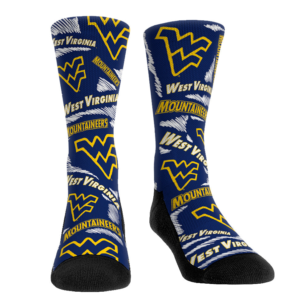 West Virginia Mountaineers - Logo Sketch Crew Socks