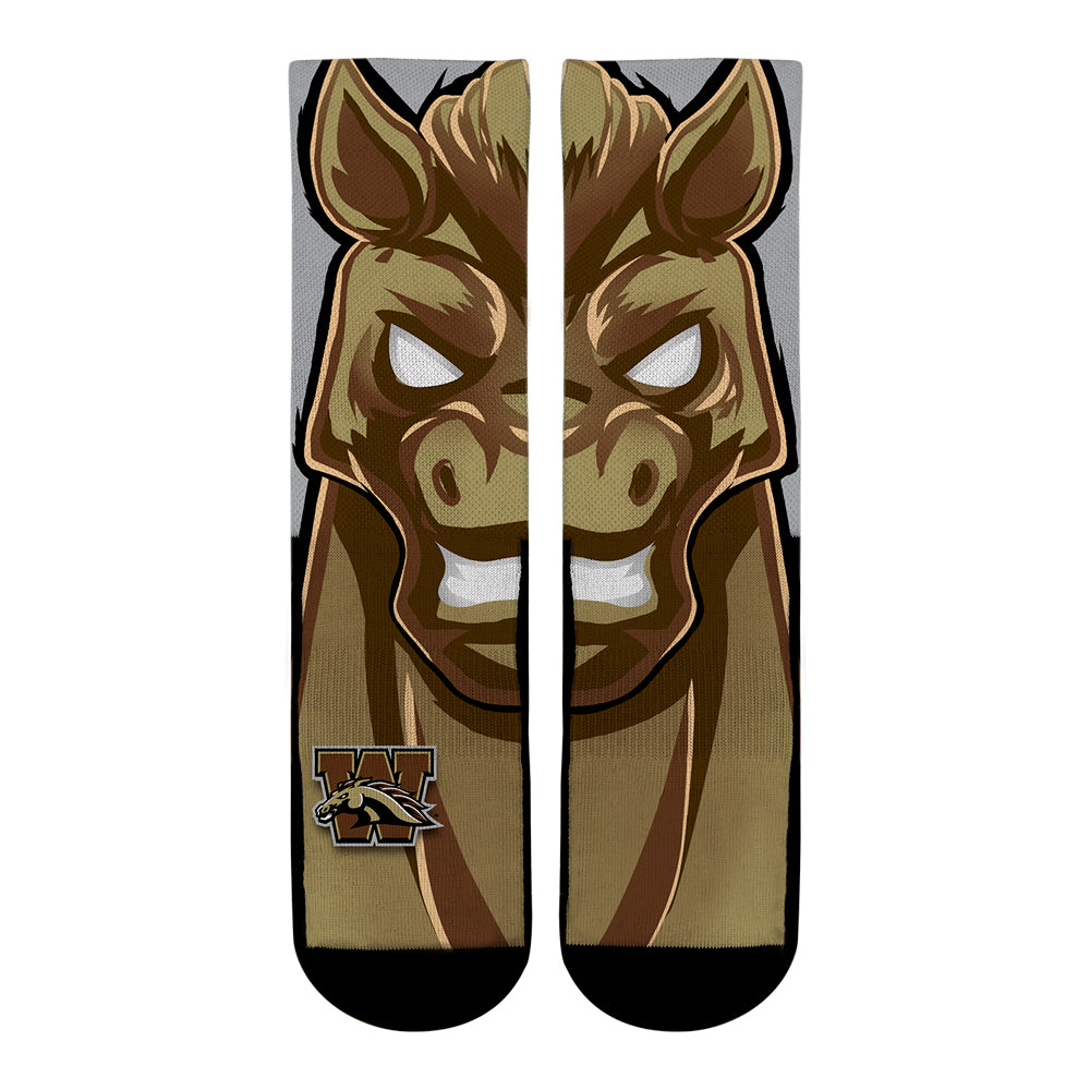 Western Michigan Broncos - Buster Mascot Crew Socks