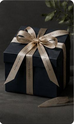 WonderWall gifts edit with wrapped navy gift box