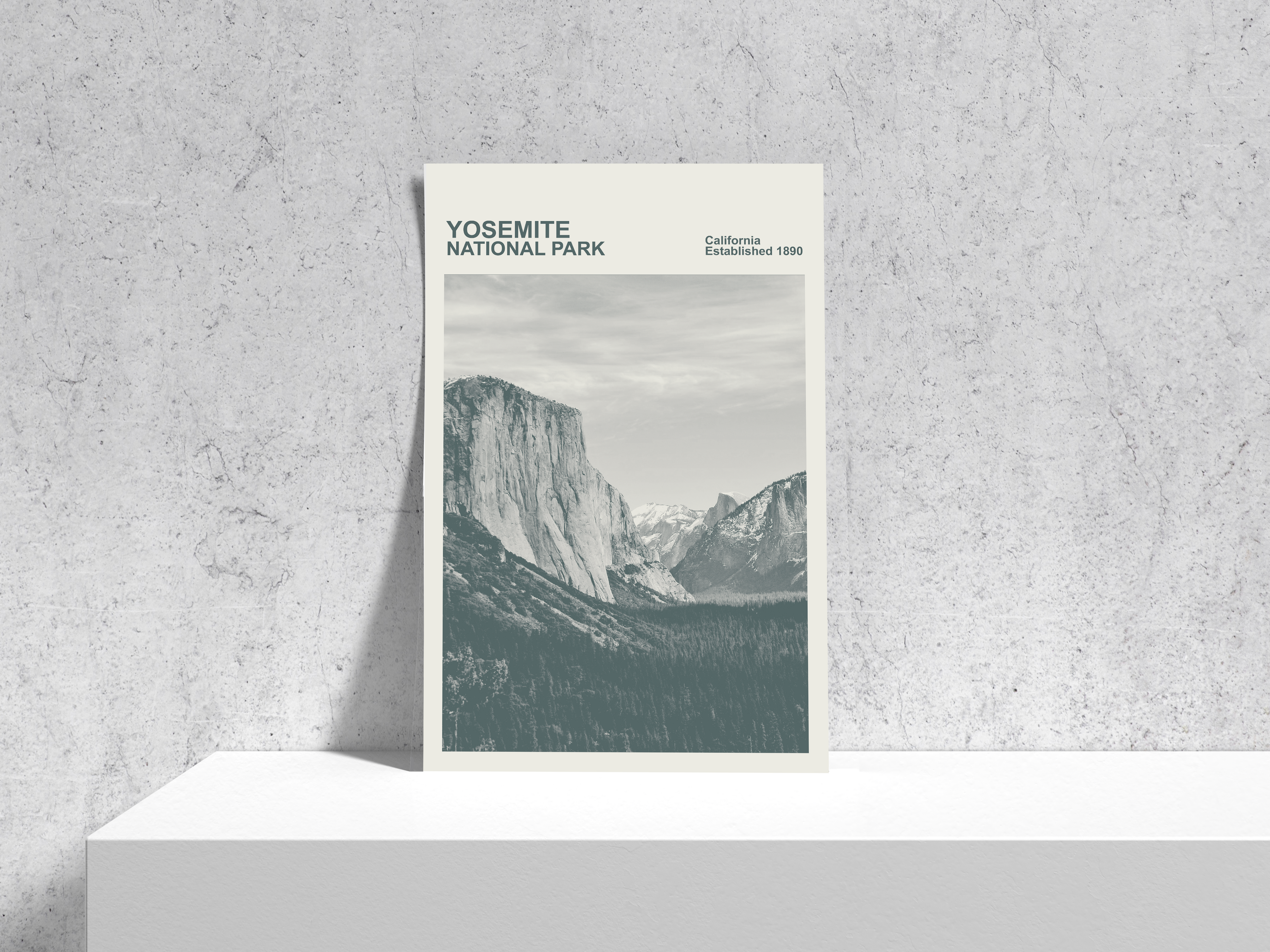 Yosemite National Park Print, Monochrome