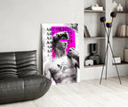 WONDERWALL ‘L’Atelier Fun Collection’ Classical Statue Collage with Magenta Block Glass Wall Art