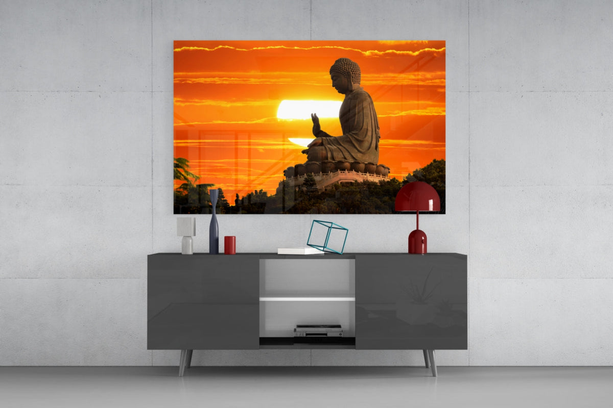 WONDERWALL ‘L’Atelier Fun Collection’ Buddha at Sunset Glass Wall Art