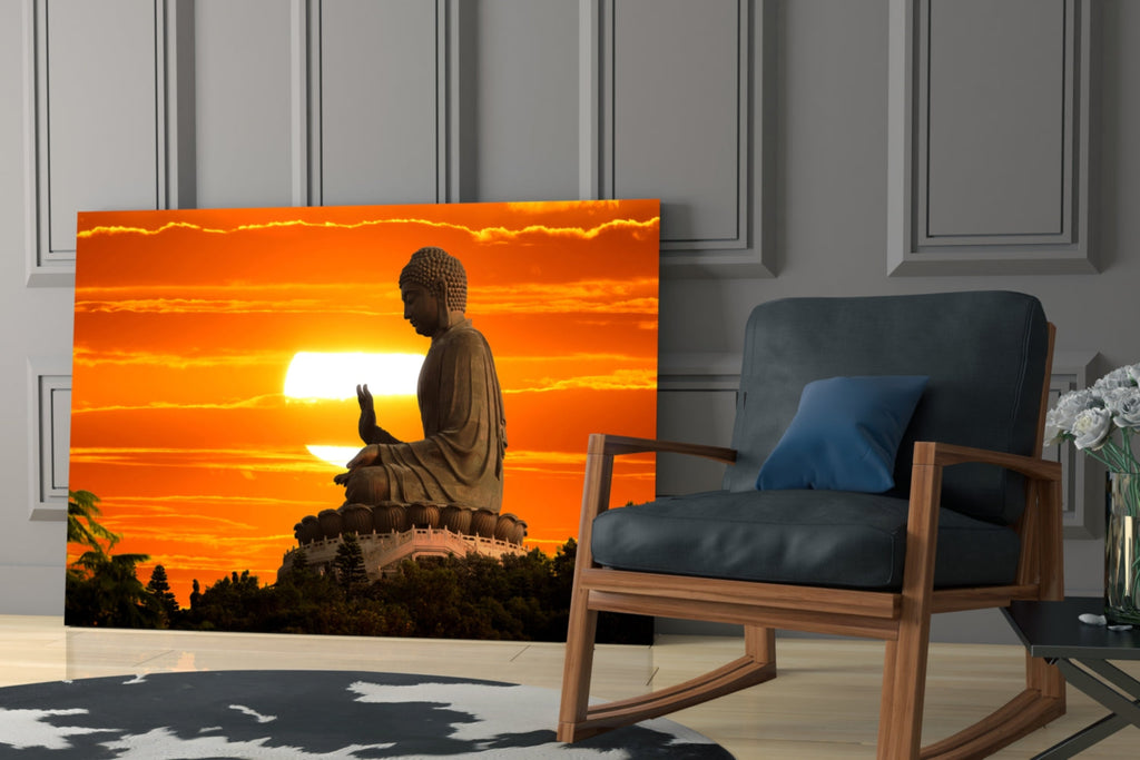 WONDERWALL ‘L’Atelier Fun Collection’ Buddha at Sunset Glass Wall Art