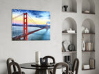 WONDERWALL ‘L’Atelier Fun Collection’ Golden Gate Bridge at Dusk Over Bay Glass Wall Art