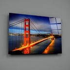 WONDERWALL ‘L’Atelier Fun Collection’ Golden Gate Bridge Night Lights Glass Wall Art