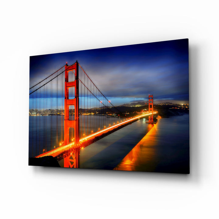 WONDERWALL ‘L’Atelier Fun Collection’ Golden Gate Bridge Night Lights Glass Wall Art