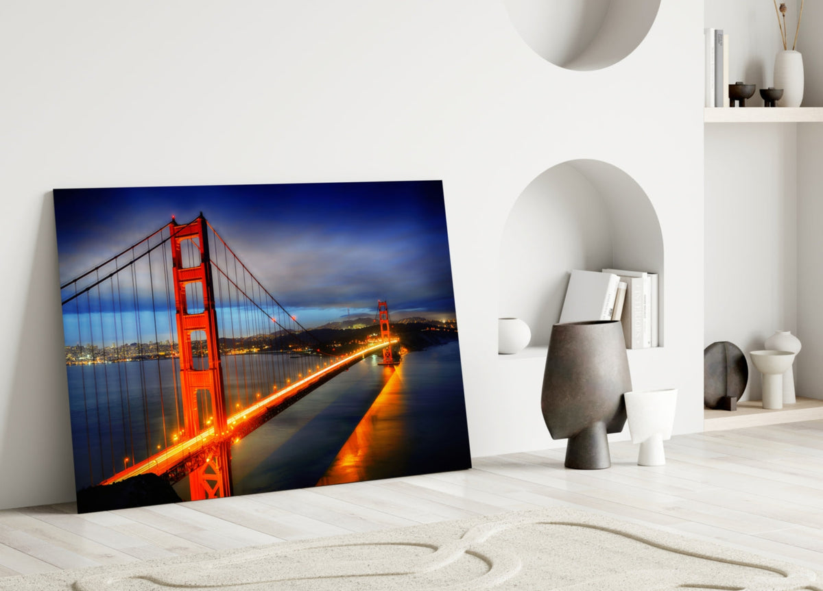 WONDERWALL ‘L’Atelier Fun Collection’ Golden Gate Bridge Night Lights Glass Wall Art