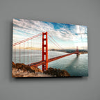 WONDERWALL ‘L’Atelier Fun Collection’ Golden Gate Bridge Daylight Cliff View Glass Wall Art