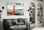 WONDERWALL ‘L’Atelier Fun Collection’ Golden Gate Bridge Daylight Cliff View Glass Wall Art