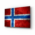 WONDERWALL ‘L’Atelier Fun Collection’ Norway Nordic Cross Flag Textured Design Glass Wall Art