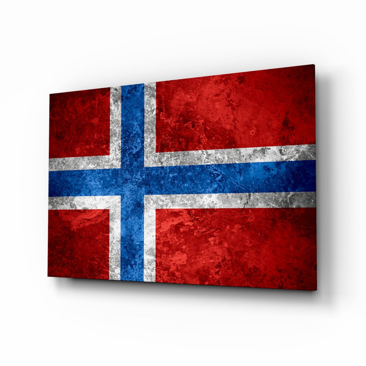 WONDERWALL ‘L’Atelier Fun Collection’ Norway Nordic Cross Flag Textured Design Glass Wall Art
