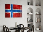 WONDERWALL ‘L’Atelier Fun Collection’ Norway Nordic Cross Flag Textured Design Glass Wall Art