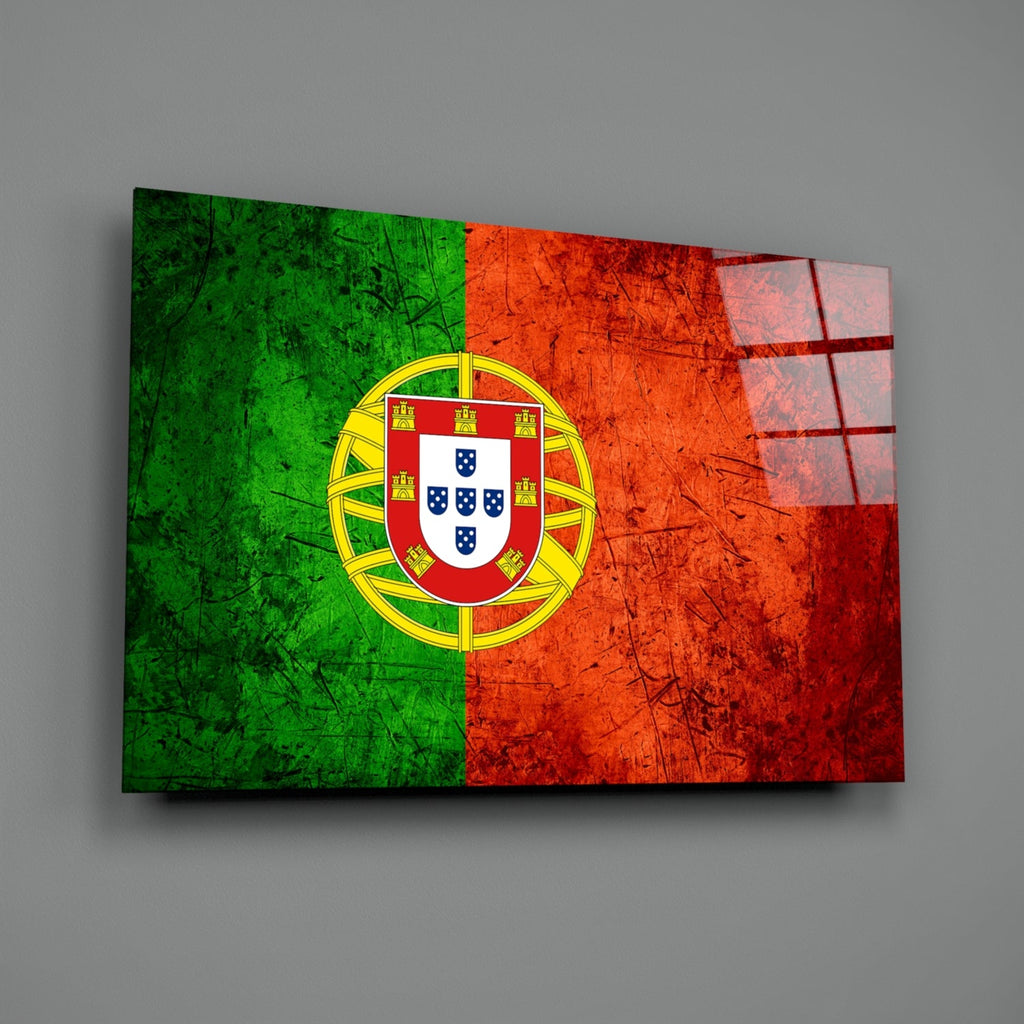 WONDERWALL ‘L’Atelier Fun Collection’ Portugal Flag Textured Design Glass Wall Art