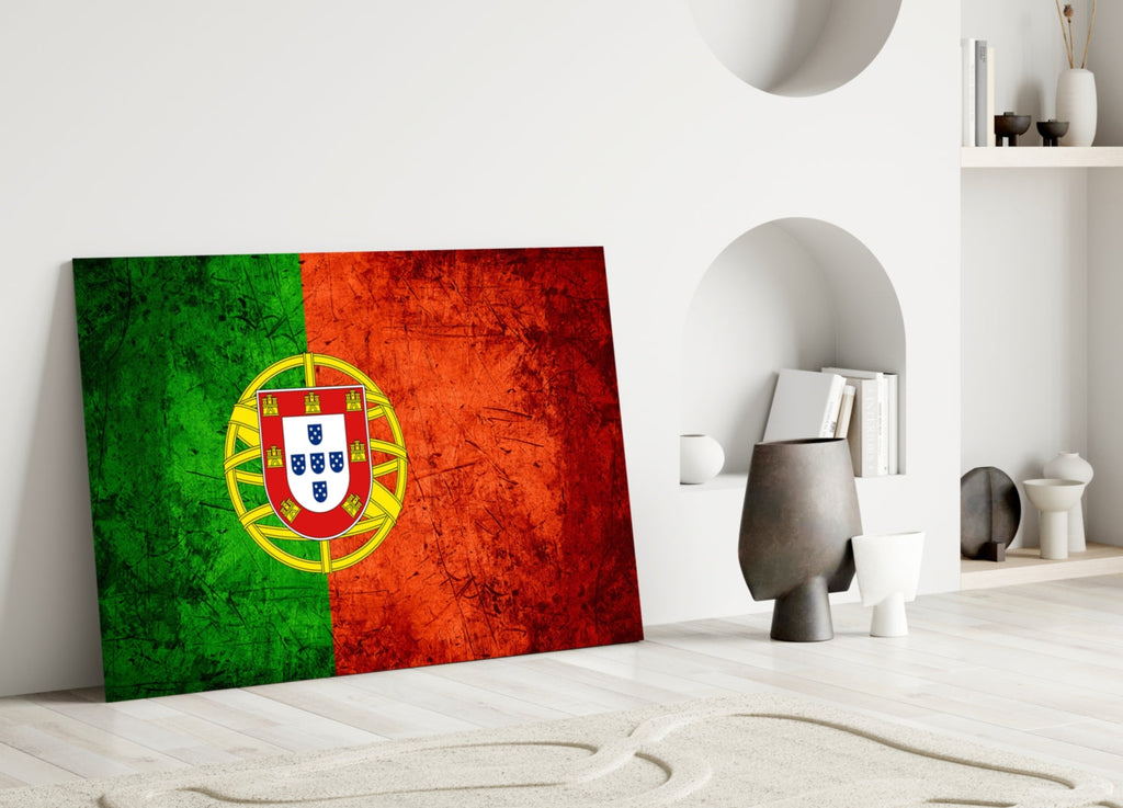 WONDERWALL ‘L’Atelier Fun Collection’ Portugal Flag Textured Design Glass Wall Art