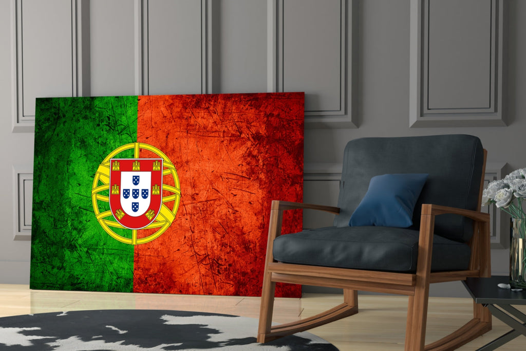 WONDERWALL ‘L’Atelier Fun Collection’ Portugal Flag Textured Design Glass Wall Art