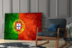 WONDERWALL ‘L’Atelier Fun Collection’ Portugal Flag Textured Design Glass Wall Art