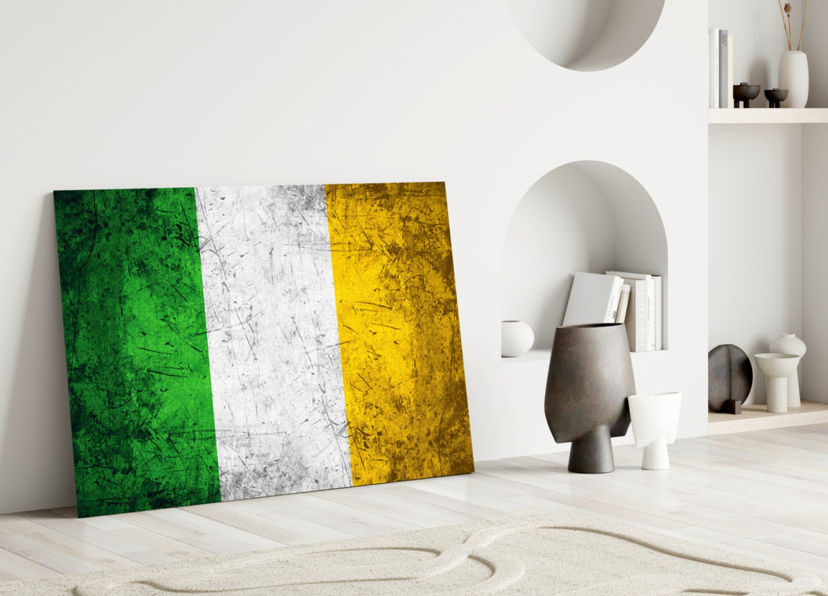 WONDERWALL ‘L’Atelier Fun Collection’ Ireland Tricolor Textured Design Glass Wall Art