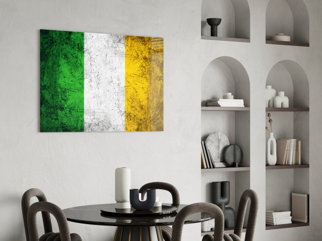 WONDERWALL ‘L’Atelier Fun Collection’ Ireland Tricolor Textured Design Glass Wall Art