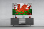 WONDERWALL ‘L’Atelier Fun Collection’ Wales Dragon Flag Design Glass Wall Art