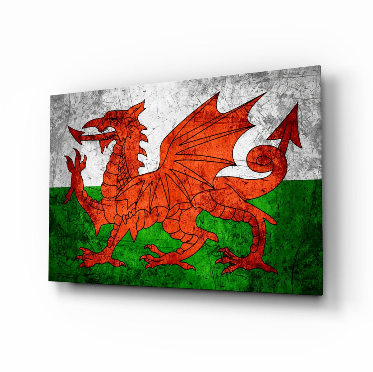 WONDERWALL ‘L’Atelier Fun Collection’ Wales Dragon Flag Design Glass Wall Art